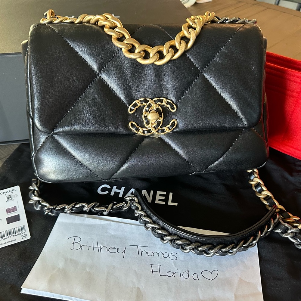 Chanel 19 Lambskin with GHW - small